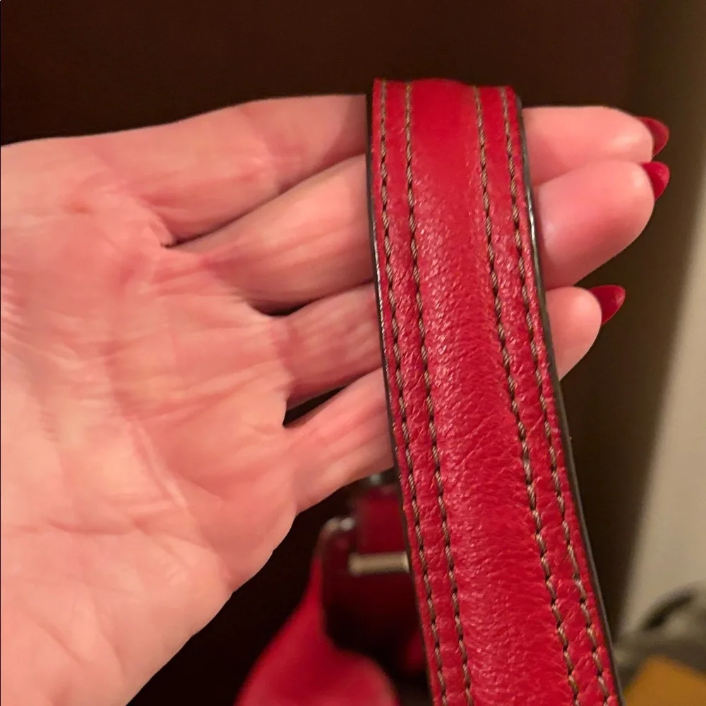 Tignanello Red Leather Hobo Bag - Picture 6 of 10